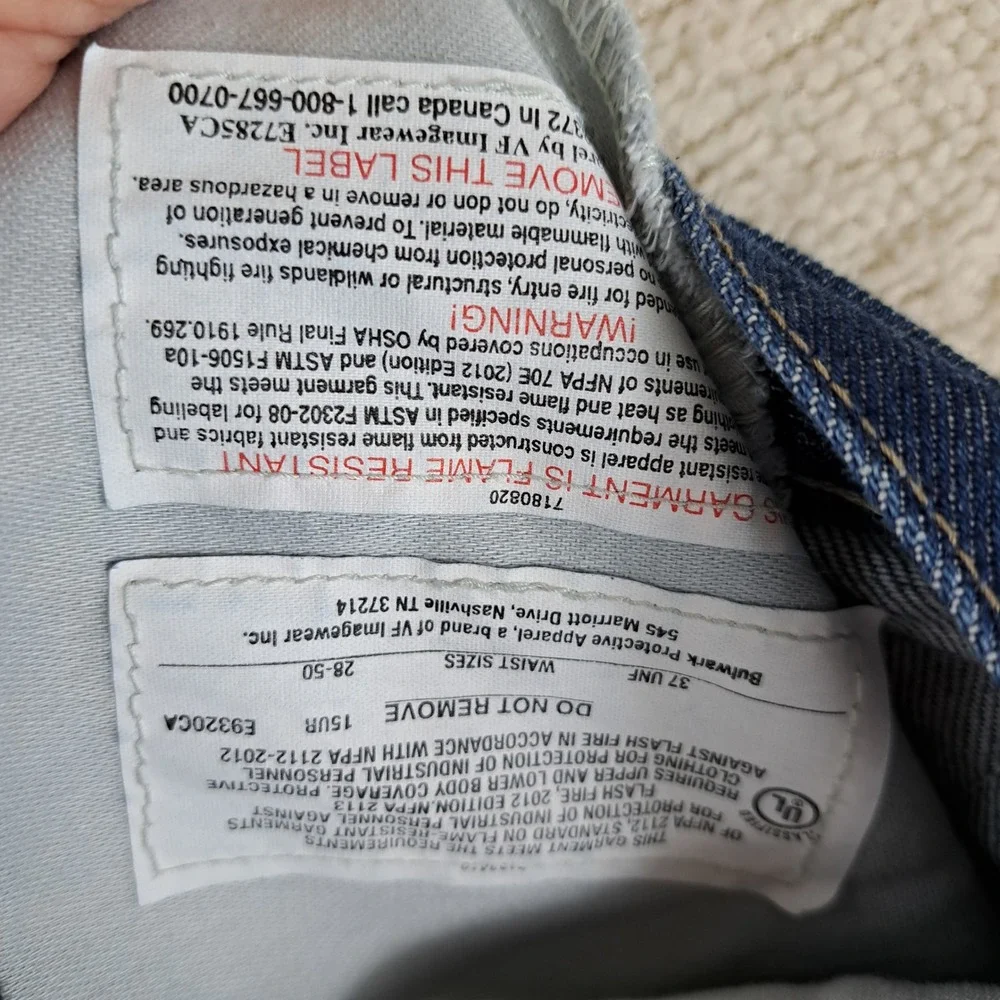 Bulwark FR Jeans Mens 35x29 Blue Good Flame Resistant Work Denim PEJ4DW5